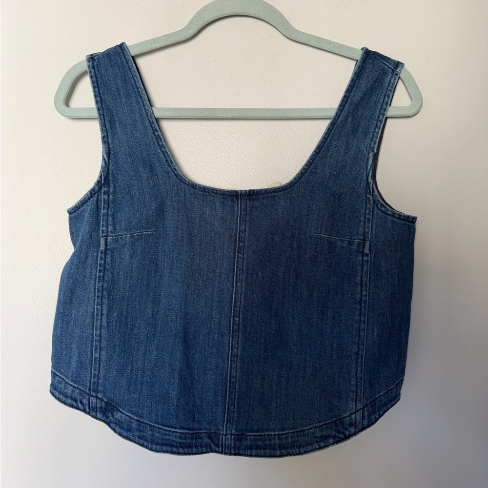 Pilcro Blue Denim Crop Top - Picture 2 of 4